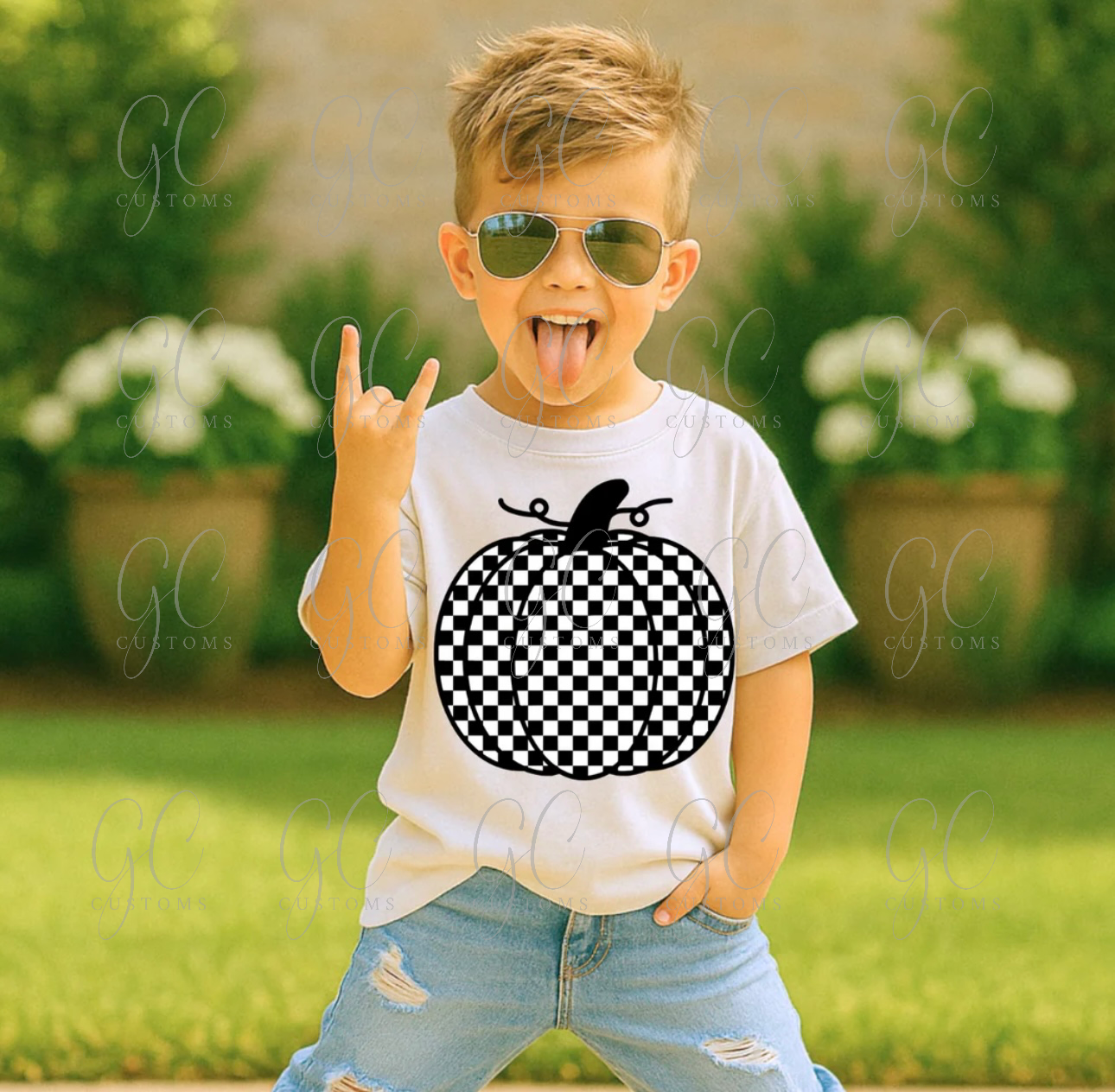 Child: Checkered Pumpkin