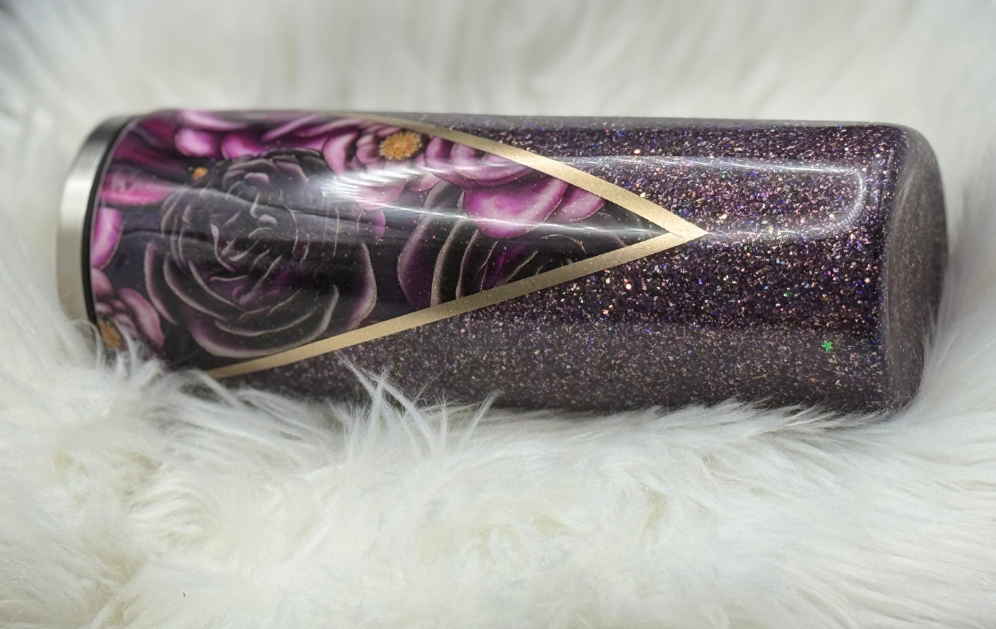 20 oz Purple flowers Epoxy tumbler