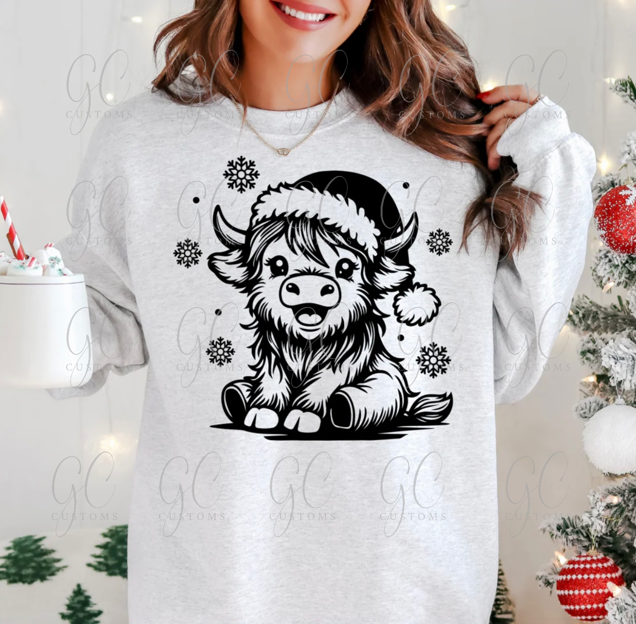 Highland cow Christmas